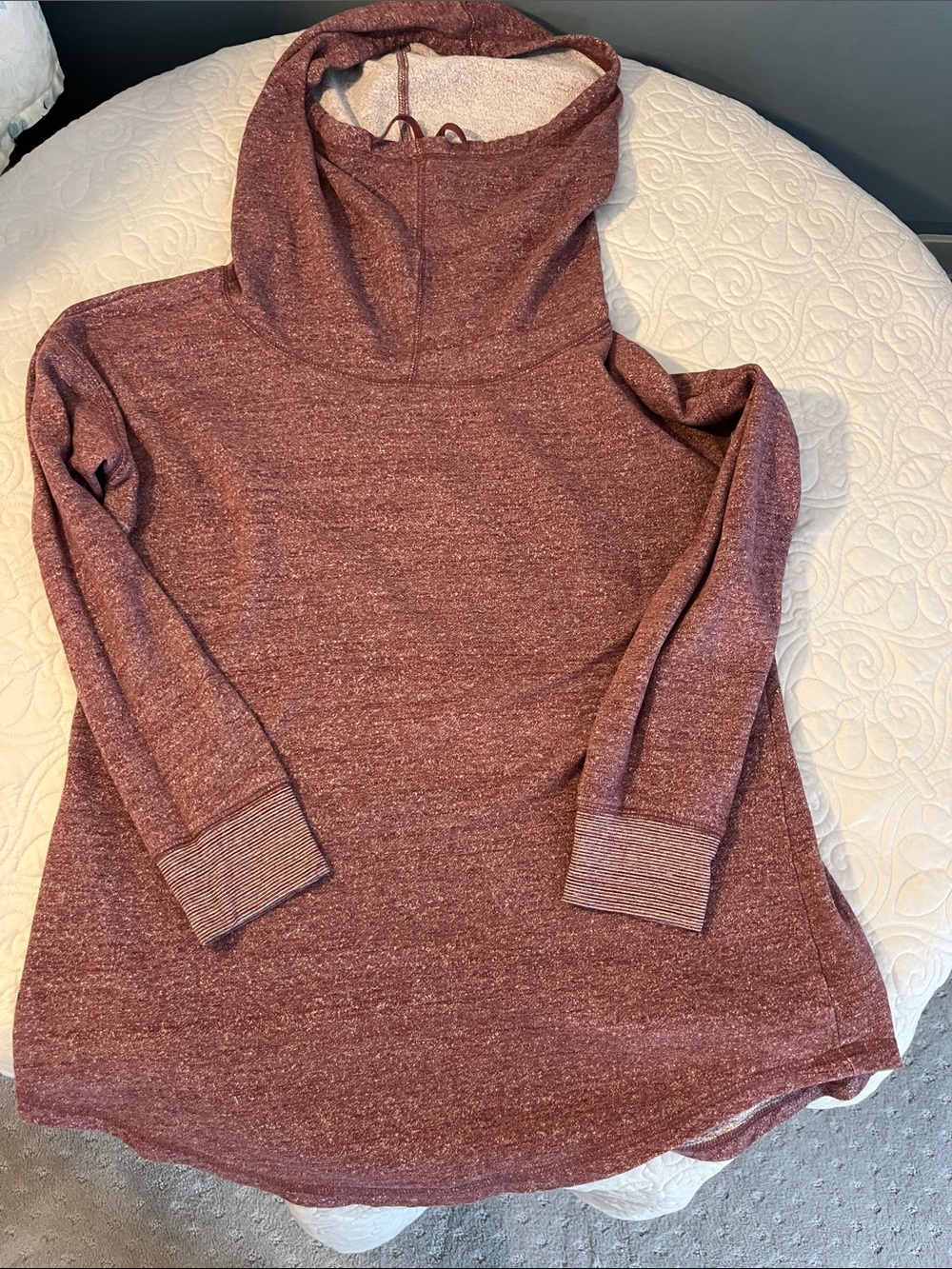 Mossimo Supply Co. Heathered Burgundy Cowl Neck Sweater